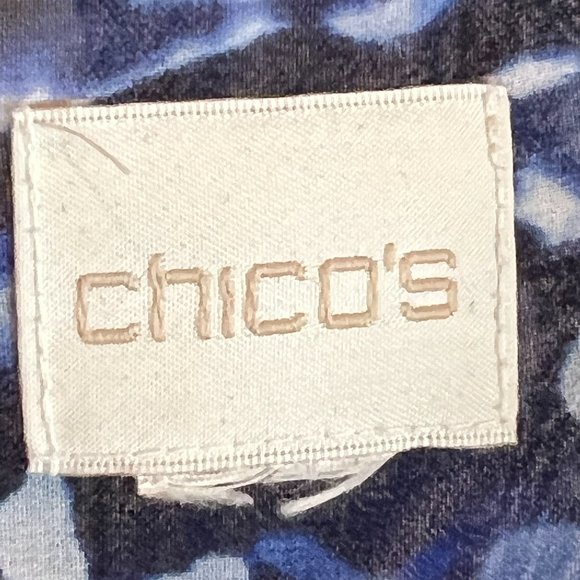 Chico's Mosaic Bi-Color Abstract Print Sheer Tunic Blouse - Picture 3 of 9